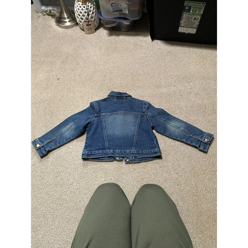THE CHILDREN'S PLACE Kids Toddler Size 2T Blue Denim Jean Jacket Heart Buttons